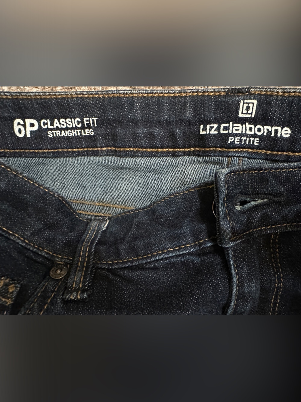 Liz Claiborne woman’s  Straight Leg Dark Indigo Jeans